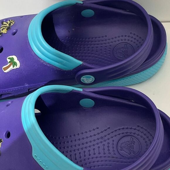 Crocs Unisex Purple Blue Slip On Comfort Crocband Clog Size 5 Mens 7 Womens - Picture 6 of 11